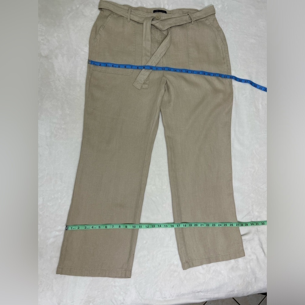 MYS collection 100% line Tan Straight Leg Pants with Lightweight Fabric 18 - Picture 11 of 14